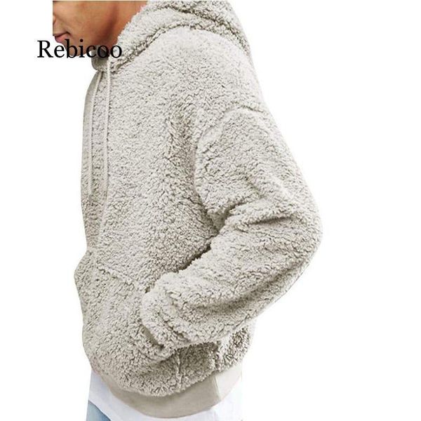 

winter fleece sweater oversized fluffy hoodies sherpa warm pullovers autumn streetwear men's sweaters, White;black