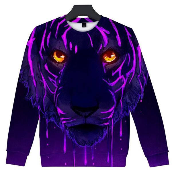

men's hoodies & sweatshirts tiger round neck sweatshirt 3d polyester material personality boys anime fans fashion clothes cosplay out, Black
