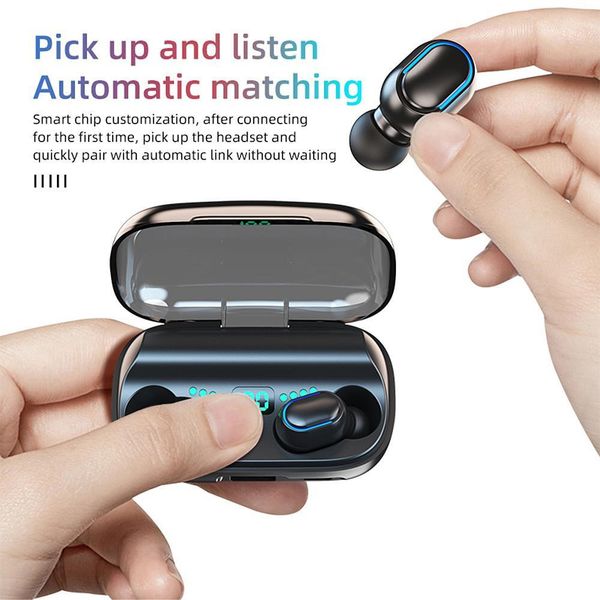

t11 tws wireless headphones bluetooth 5.0 in-ear earphone 3300mah charging bin stereo earbuds ipx7 sport waterproof headset new