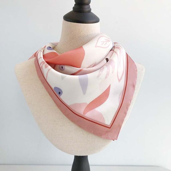 

scarves temperament all-match silk scarf women small square spring autumn thin section fashion decoration ink painting style s6, Blue;gray