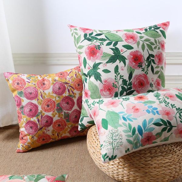 

cushion/decorative pillow colorful romantic flower square throw pillow/almofadas case 45 53 60 30x50,orange red cushion cover home decore