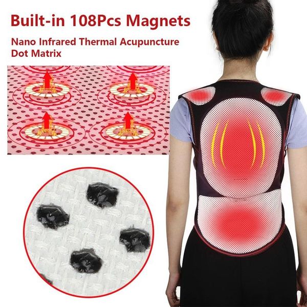 

back support tourmaline self-heating magnetic therapy waist shoulder posture corrector spine lumbar brace belt pain relief tool, Black;blue
