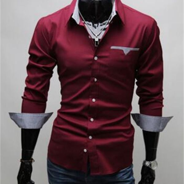 

mens shirt long sleeve dress business shirts regular fit fashion style with 3 colors asian size -3xl, White;black
