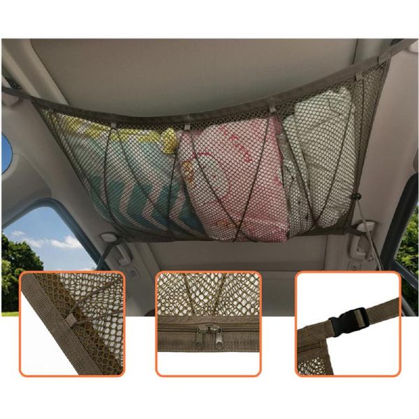 

car organizer ceiling storage net roof interior bag cargo sundries