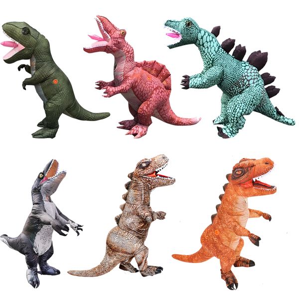 Costume da bambola mascotte Costume gonfiabile da dinosauro T-Rex per adulti Halloween Anime Carnevale Disfraz Dragon Velociraptor Blow Up Dress