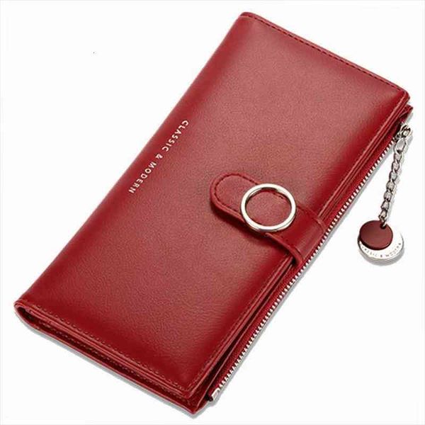 

colorfull womens wallet soft leather women long wallets hasp clutch brand slim coin purses ladies card holder female carteras, Red;black