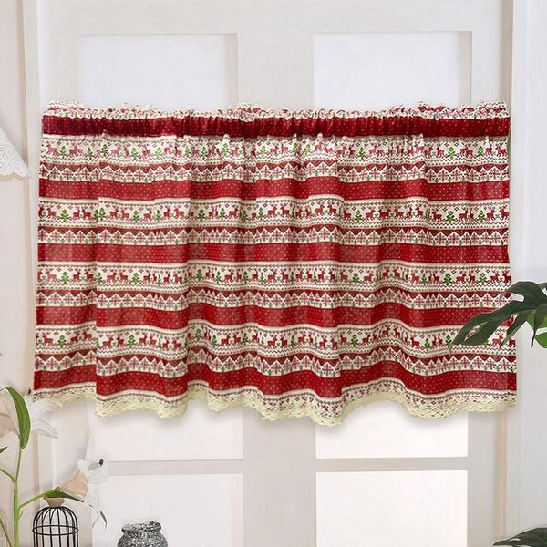 

curtain & drapes christmas decoration valance short for kitchen bay window curtains cabinet dust cover decorative xtmas home decor