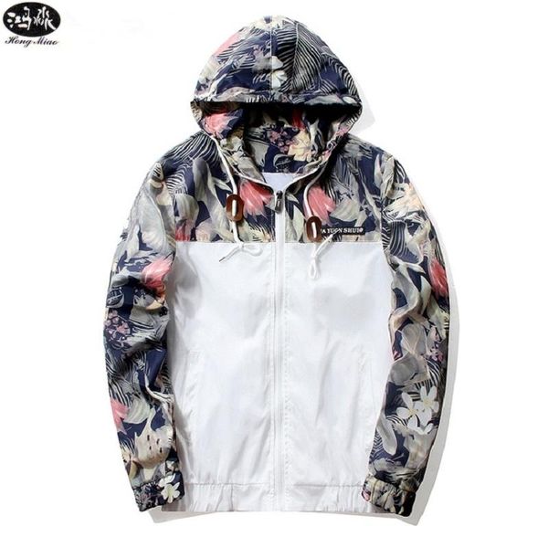 

men's jackets hongmiao flower bomber jacket men hip-hop slim pilots hooded mg8, Black;brown