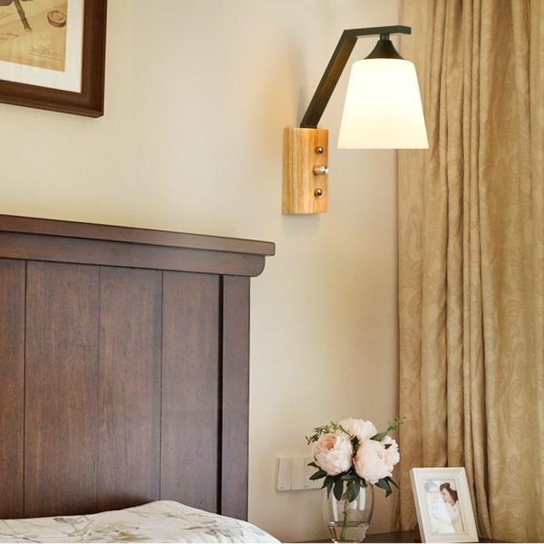 

wall lamp nordic modern minimalist personality creative wooden art lampled living room bedroom el villa aisle decorative