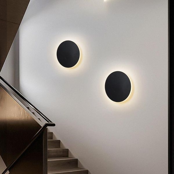 

wall lamps modern led lamp living room background bedroom wood grain circular creative combination decorative atmosphere