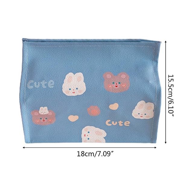 

cute cartoon bear pu desktissue box removable paper holder napkins case 4xfa boxes &