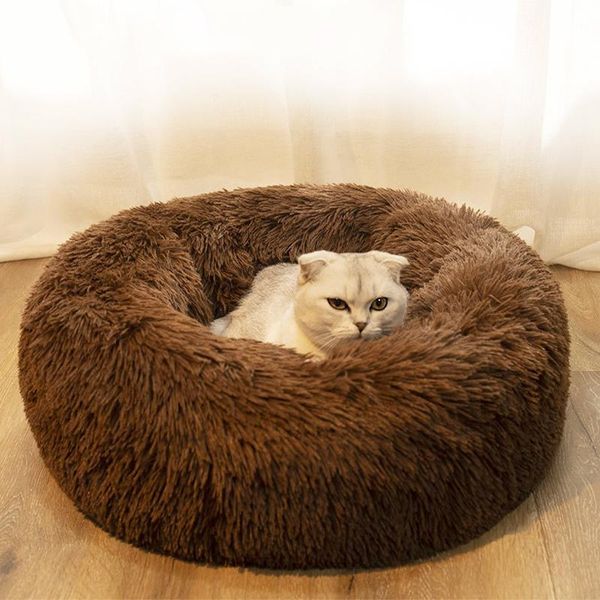

cat beds & furniture drop agent wholesale logistics china freight soft luxury plush pink frey white pet cushion round dog bed