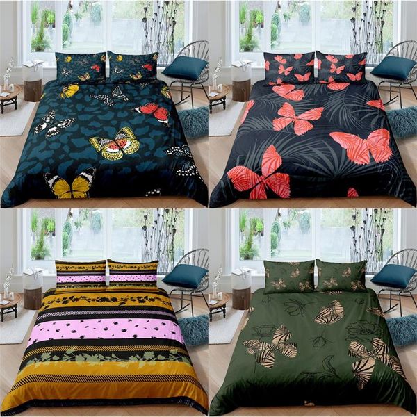 

butterfly bedding set super soft microfiber duvet cover with zipper closure digital print girls comforter sets