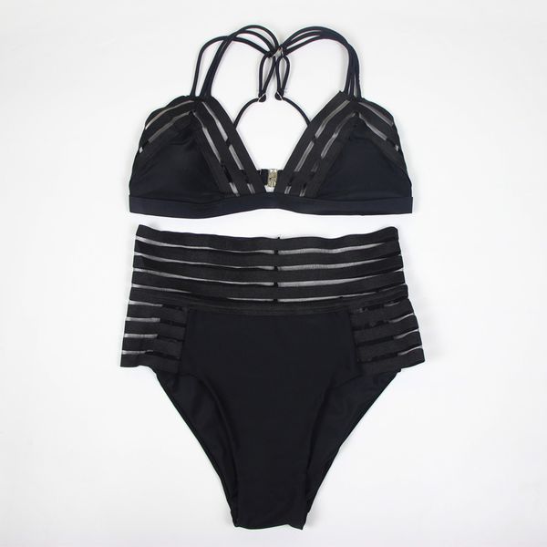 

bikini swimsuit new women mesh fashion split high waist, White;black