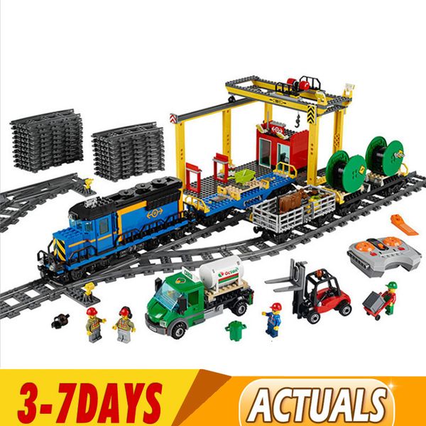 

dhl the 02008 rc city series cargo train compatible building blocks bricks educational toys christmas gifts for children 1008