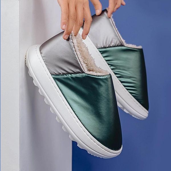 

fashion winter women's/men slippers eva sneakers bread fat cotton shoes warm home plush ladies indoor, Black