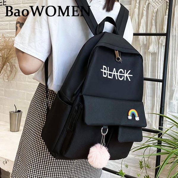 

backpack baowomen soft pu leather ladies youth female schoolbag trend multifunctional travel bag for girls black green red