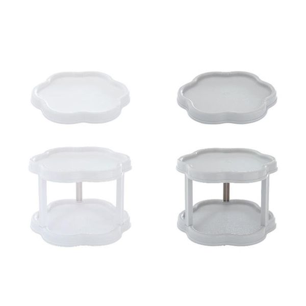 

kitchen storage & organization non-skid turntable 360-degree tray rack organizer fits for spices, vanity display stand