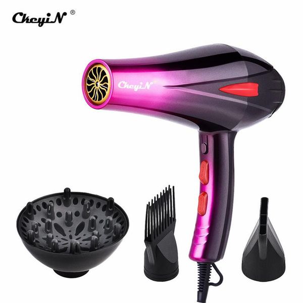 

ionic hair dryer micro-conditioner blow with &cold winds and three nozzles 360Â° swiveling fast styling tool electric brushes