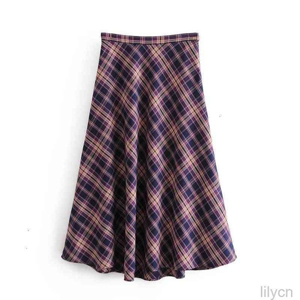 

women's skirt skirts clothing summer the fall fashion show with thin plaid, Black
