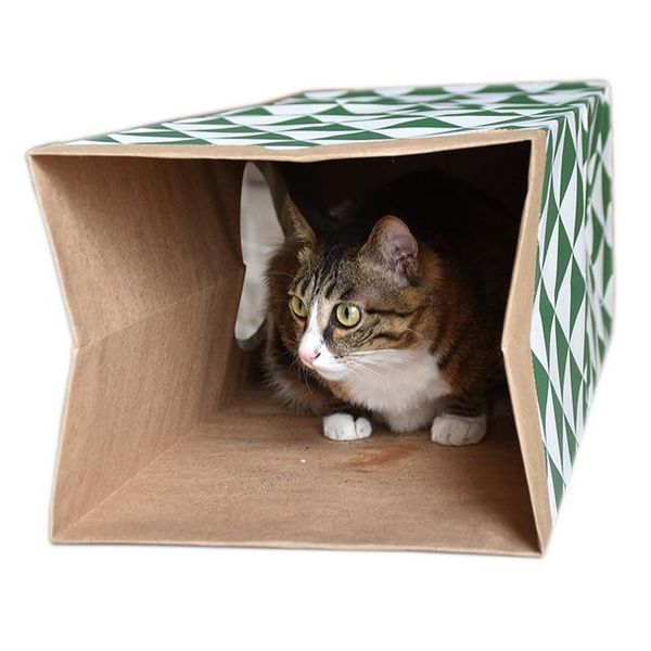 

cat toys funny tunnel toy foldable holes kitten kraft paper cave cats suede pet supplies