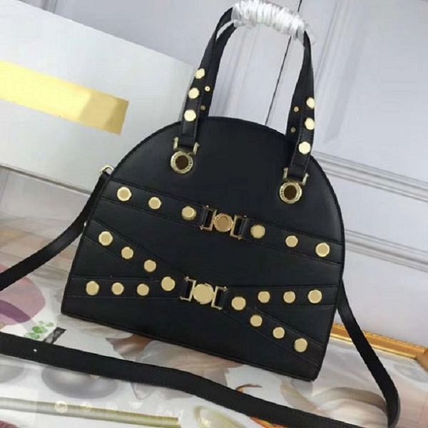 

2021 fashion women's temperament handbag fashion bowling bag real leather handbag hardware, complete package
