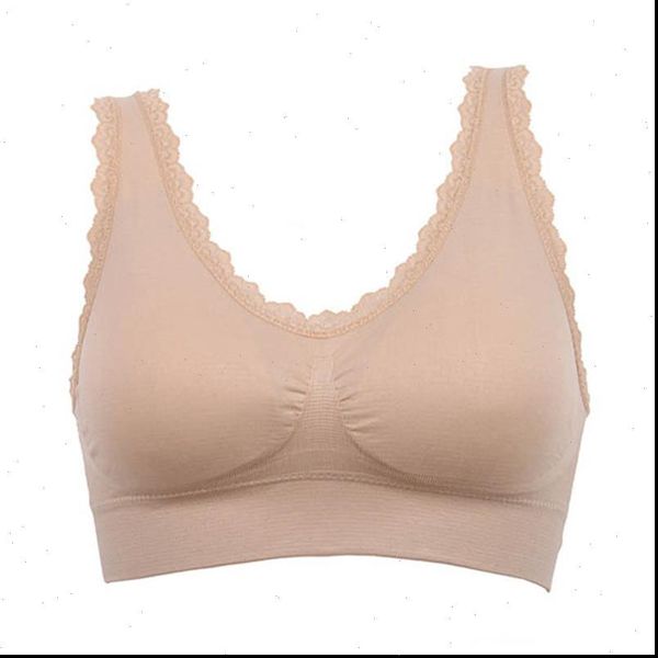 

sports bra fashion women tank seamless lace underwear padded shakeproof breathable, White