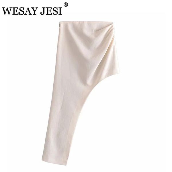 

summer fashion women's high-waisted skirt chic elegant long skirts solid color asymmetry vintage female, Black