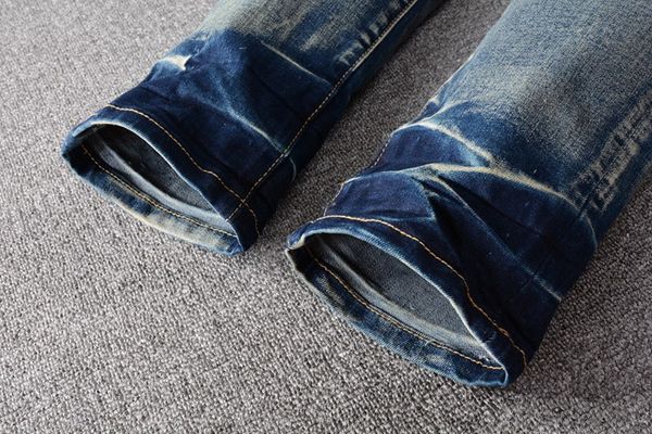 

denim style mens designer pencil jeans slim leg fashion club clothing for male hip hop trouser skinny pants, Blue
