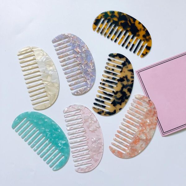 

hair brushes fashion acetate combs anti-static comb comfortable tortoise shell hairdressing cutting brush styling tools, Silver