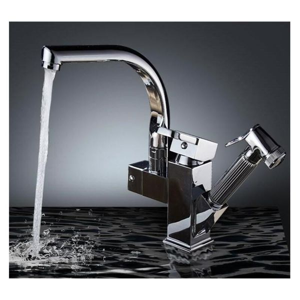 

kitchen faucets faucet brass pull out tap single handle swivel water mixer