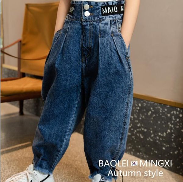 

jeans 2021 wholesale girls denim harem pants fashion autumn jean 4-10t f550, Blue