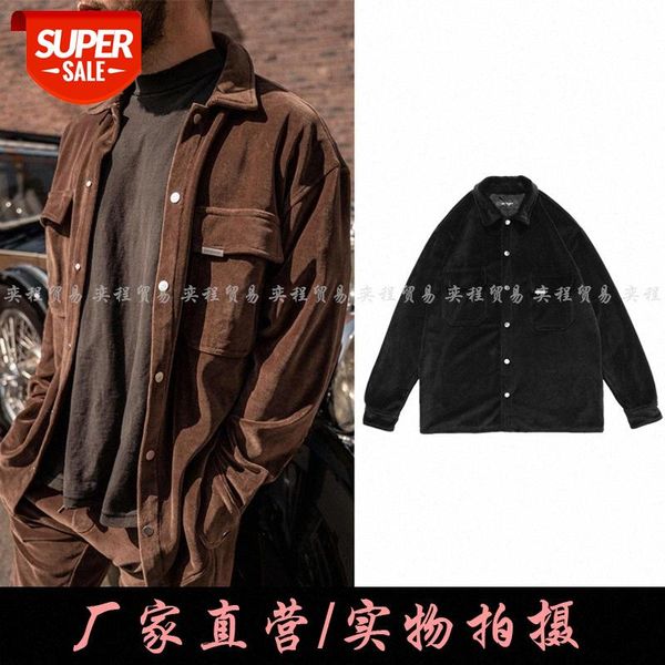 

street flow jacket official limited casual velvet tooling shirt #qg7c, White;black