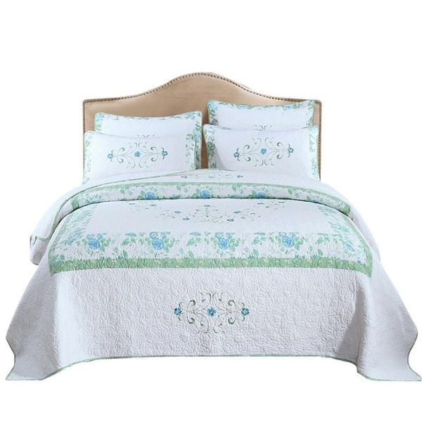 

comforters & sets quality bedspread quilt 3-piece real embroidered cotton quilts bed cover pillow case king queen size coverlet set blanket
