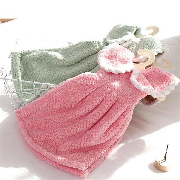 

towel dress hand microfiber fabric quick-dry water absorption dry hanging wash kids daily using kitchen toilet towels