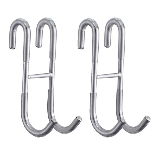 

hooks & rails 2pcs shower stainless steel punch brush kitchen bathroom home durable s shaped modern towel holder door hook matte key