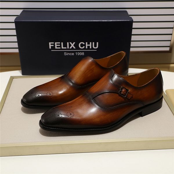 

dress shoes three colors european-style gentleman monk strap formal shoes with pointy men's dressed in moccasins for party men buckle b, Black