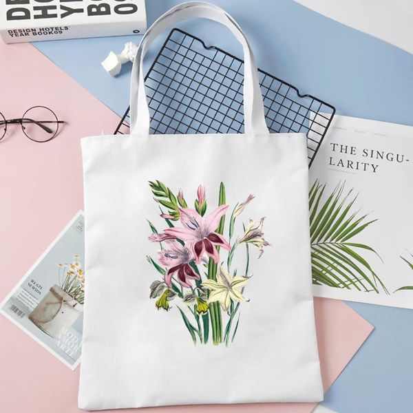 

storage bags cute flower shopping bag bolso reusable grocery handbag shopper kawaii women tote