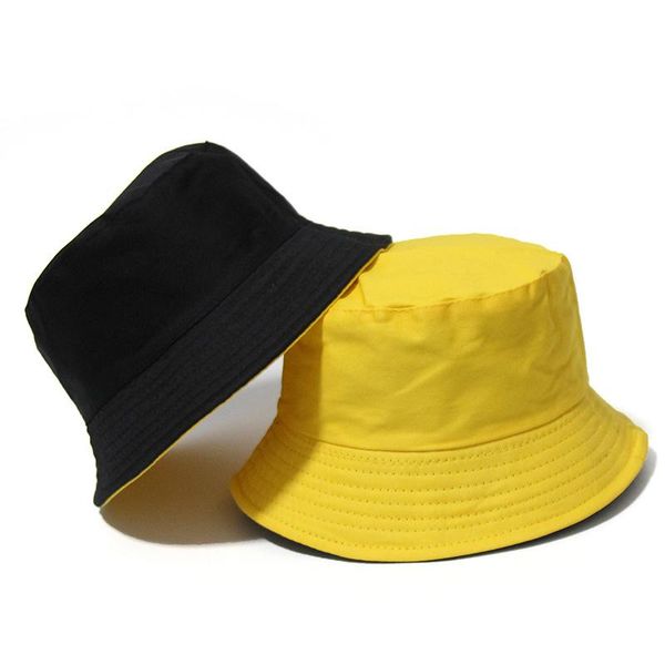 

wide brim hats summer black solid bucket hat two side wear hip hop caps men women panama cap beach sun fishing, Blue;gray