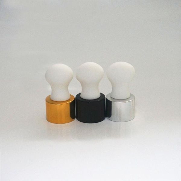 

storage bottles & jars 18/410 essential oil cap 20-200pcs black/gold/silver cover dropper lid 5-100ml big glue head metal thread bottle