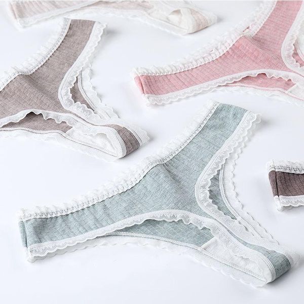 

women's panties 3 pcs/set women underwear g-string cotton soft lingerie solid low rise panty fashion ladies thong thongs, Black;pink