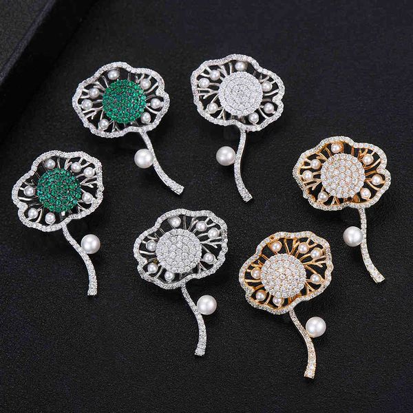 

kellybola charms gesign plant stud fashion jewelry cubic zirconia brand luxury blooming flowers earrings women, Golden