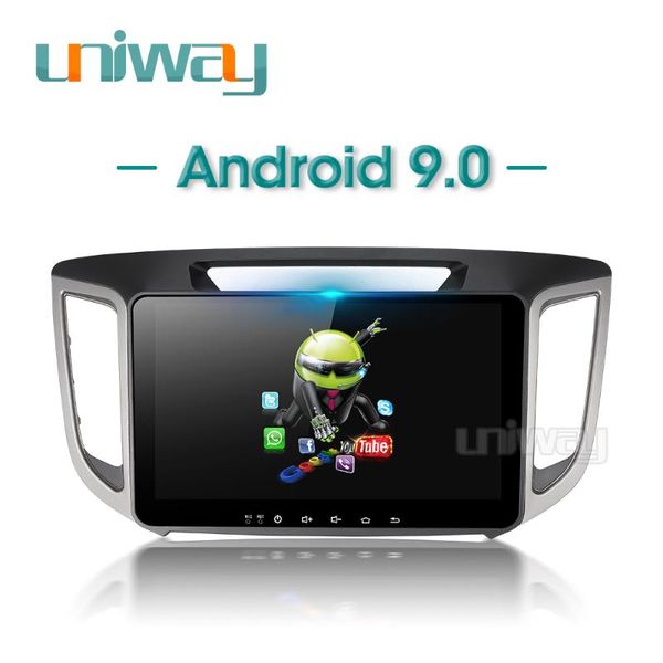 

player uniway dsp android 9.0 car dvd for creta ix25 2014 2021 radio gps navigation stereo navi