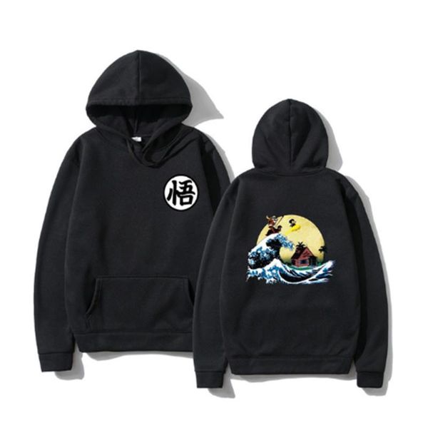

men's hoodies & sweatshirts multiple styles japanese anime hoodie sweatshirt men print turtle goku poleron hombre streetwear sudadera, Black