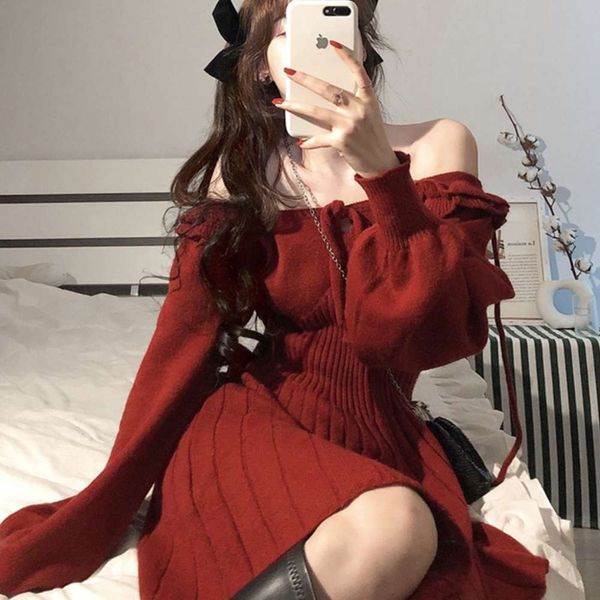 

casual dresses dress red knitted in autumn for women m5rr, Black;gray