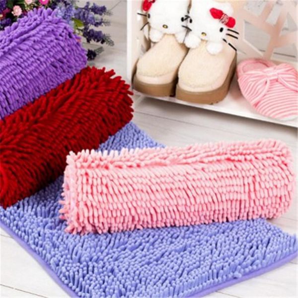 

carpets 1pcs fashion non-slip mat microfiber chenille bath rugs and for living room bedroom floor mats bathroom door