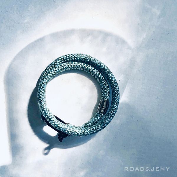 

souvenirs hand catenary light grey blue double loop rope woven bracelet sports couple men's and women's tide card