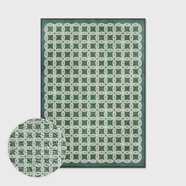

carpets nordic geometric carpet green copper printing sofa table floor door mat home living room bedroom beside washable area rug