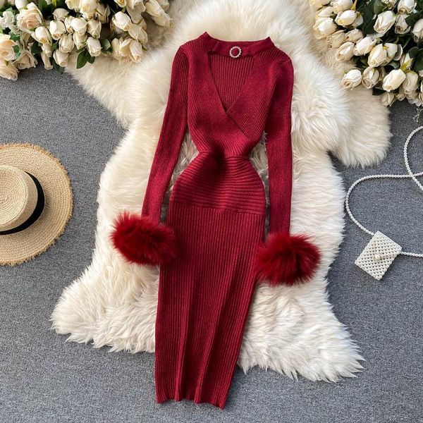 

casual dresses autumn winter shining knitted sweater women dress hollow out v-neck halter bodycon party fashion, Black;gray