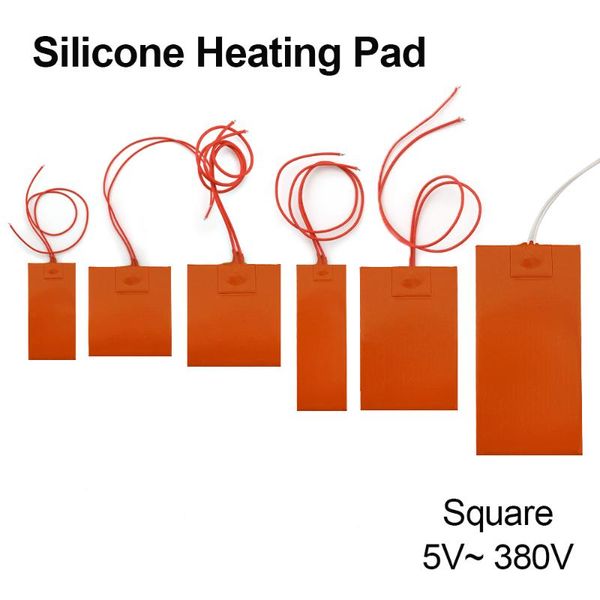 

carpets 5v 12v 24v 36v 48v 110v 220v silicone heating pad square rubber bed board flexible waterproof